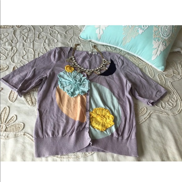 Anthropologie Moth M Pinwheel cardigan sweater top vintage retro cottagecore - Picture 4 of 8